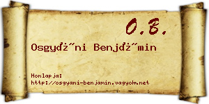 Osgyáni Benjámin névjegykártya